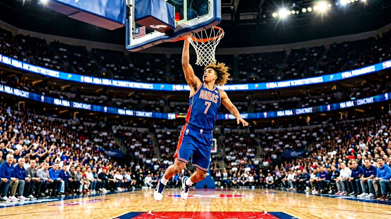 NBA篮球赛场精彩扣篮瞬间